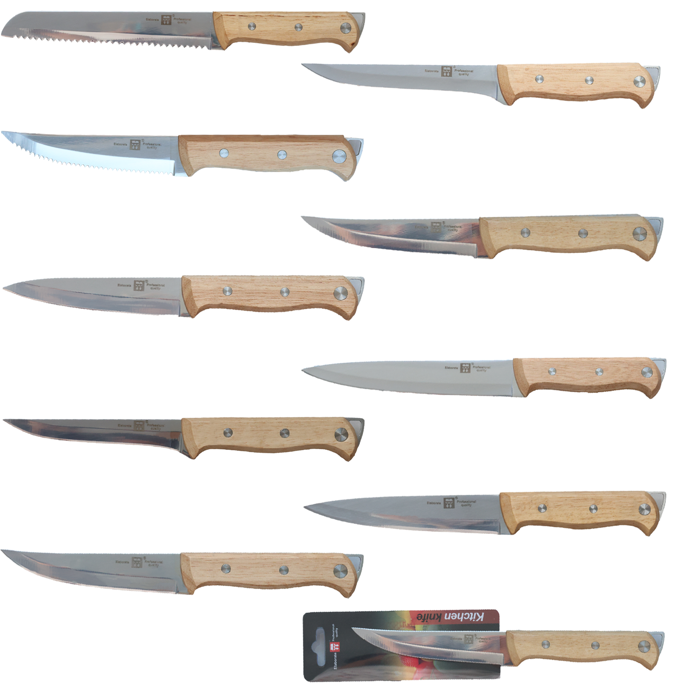 Yellow Wooden Handle Knife-S3